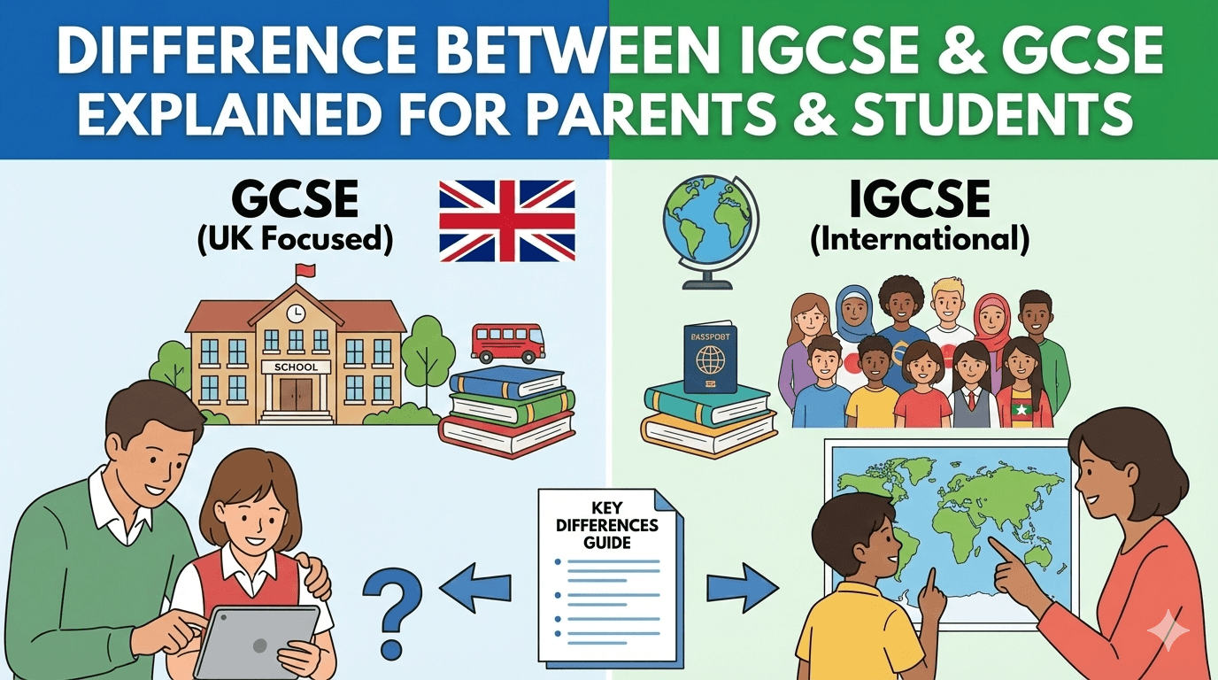 Difference Between IGCSE and GCSE Explained for Parents and Students (2026 Guide)
