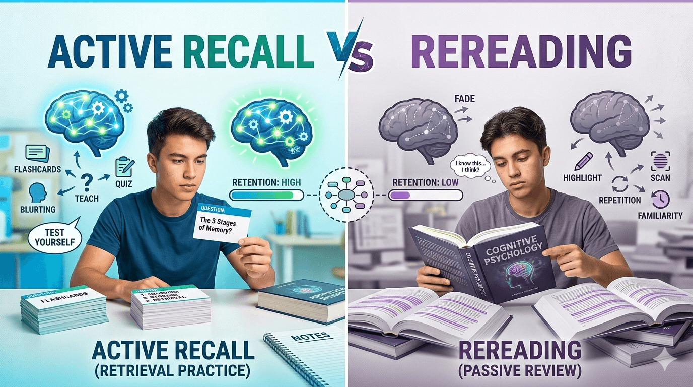 Active Recall vs Rereading: Which Improves Exam Scores?